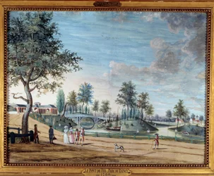 Ansicht der Eisenbrücke im Parc du Raincy