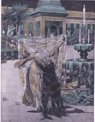Die Tochter des Sultans von Babylon tanzt (Illustration aus Decameron von Boccaccio)