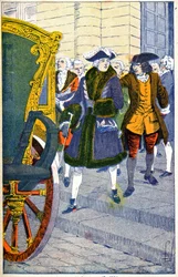 Damiens wartet auf das Leben von Ludwig XV.