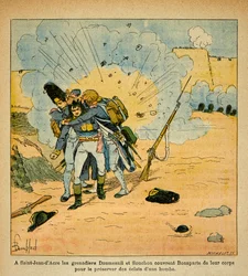 Illustration von Louis Bombled aus dem Buch „Das Memorial von Saint Helene“ von Graf Emmanuel de Las Cases: Bei der Belagerung von Saint Jean d