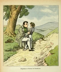 Illustration von Louis Bombled aus dem Buch „Das Memorial von Saint Helene“ von Graf Emmanuel de Las Cases: Auf St. Helene, Kaiser Napoleon und Tristan von Montholon