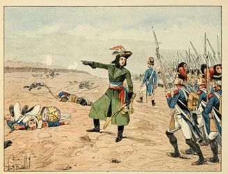 Illustration aus dem Buch „Die Helden des Jahrhunderts“, anekdotische Erzählungen von Dick de Lonlay, illustriert von Louis Bombled