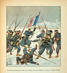 Die Armee der Loire von Eugene Sergent, illustriert von Louis Bombled (Deutsch-Französischer Krieg; Feldzug von 1870-1871): Am 8. Dezember
