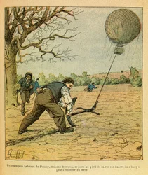 Die östliche Armee: Schlacht von Nuits-Saint-Georges; Bauern versuchen, einen Beobachtungsballon zu halten