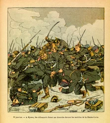 Die Armee des Ostens von Eugene Sergeant, bekannt als Grenest, illustriert von Louis Bombled (Deutsch-Französischer Krieg; Feldzug von 1870-1871): Am 18. Januar
