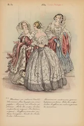 Französische Mode: 1839, Louis-Philippe (Farblithographie)