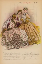 Französische Mode: 1862, Napoleon III. (Farblithografie)
