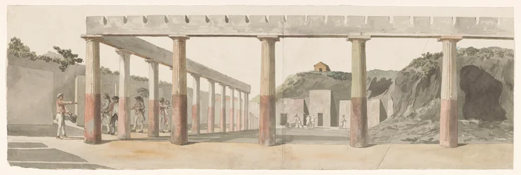 Ansicht der römischen Kasernen und Kolonnaden in Pompeji