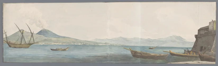 Ansicht des Vesuvs und der Küste von Portici vom Eck des Castel dell