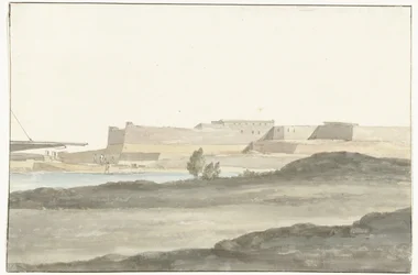 Ansicht der Burg, die den Hafen von Barletta dominiert (Voyage en Italie, en Sicile et à Malte - 1778)