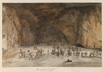 Innenraum der Grotte Santa Maria Capella (Titel auf dem Objekt) Reise nach Italien, Sizilien und Malta - 1778 (Serientitel)