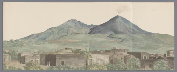 Vesuv gesehen von Portici mit Lavaströmen aus 1777, 1771 und 1731