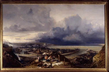 Ansicht des Hafens von Dieppe in der Normandie