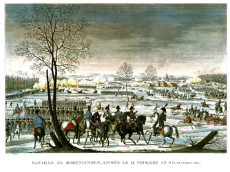 Die Schlacht von Hohenlinden, 12 Frimaire, Jahr 9 (3. Dezember 1800) graviert von Edme Bovinet (1767-1832)