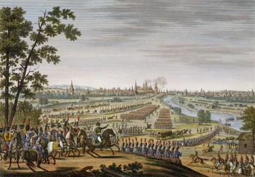 Der Einzug der Franzosen in Moskau, 14. September 1812 (gestochen von Edme Bovinet)