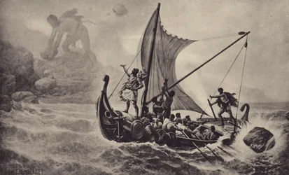 Odysseus verspottet den Zyklopen