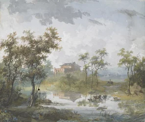 Der ländliche Flussübergang