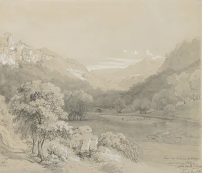 Ein Blick auf Cavi in den Sabiner Bergen, 1848