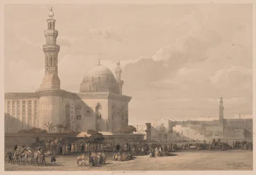 Ägypten und Nubien: Band III - Nr. 38, Moschee des Sultan Hassan vom großen Platz aus, 1838