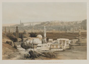 Ägypten und Nubien, Band III: Kairo vom Tor von Citzenib, Blick Richtung Wüste von Suez