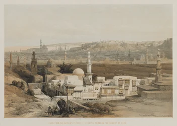 Ägypten und Nubien, Band III: Kairo vom Tor von Citzenib, Blick in Richtung Wüste von Suez