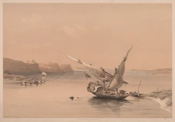 Ägypten und Nubien: Band II - Nr. 6, Annäherung an die Festung von Ibrim, Nubien, 1838