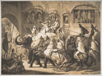 Eine Straße in Lahore, März 1842