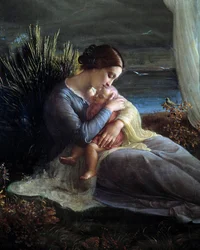 Das Gedicht der Seele; Der Engel und die Mutter (Detail)