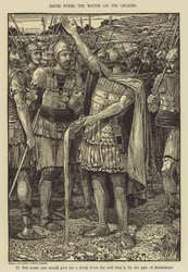 David gießt das Wasser auf den Boden