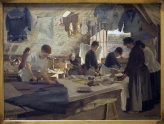 Werkstatt des Schlächters in Trouville. Gemälde von Louis Joseph Anthonissen (1849-1913)