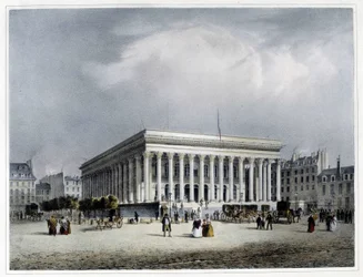 Börse und Handelsgericht - Lithografie von Arnout