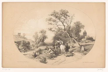 Reiter fragt nach Informationen entlang der Straße