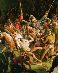 Der spanische Widerstand: Spanische Guerillas greifen einen Konvoi vom Hof Joseph Bonapartes in der Nähe von Salinas an