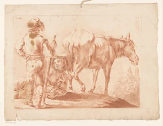 Zwei Jungen mit einem Pferd