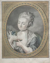 Die Frau, die Kaffee trinkt