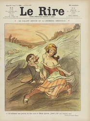 Der galante Abgeordnete und das ehrgeizige Bauernmädchen. Illustration für Le Rire