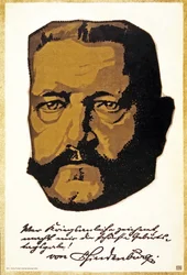 Porträt von Generalfeldmarschall Paul von Hindenburg, veröffentlicht in München, 1917