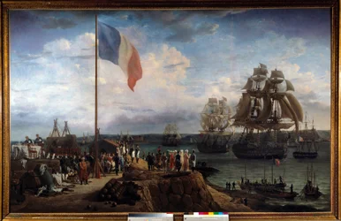 Kaiser Napoleon I. und Marie Louise besuchen das Geschwader von Admiral Troude in Cherbourg am 30.05.1811