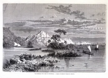Innenansicht der Bucht von Chantaboun. 1874. Zeichnung von Sabatier nach Mr. Mouhot. „Tour du monde“