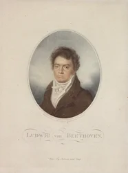 Ludwig van Beethoven (1770-1827), graviert von Blasius Höfel (1792-1863), 1814