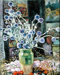 Blumenstrauß am Fenster
