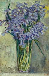 Glasvase mit Blumen