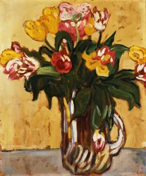 Tulpen in einem Glaskrug