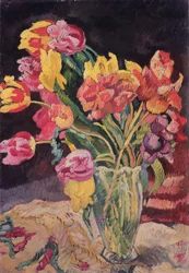 Vase mit Tulpen