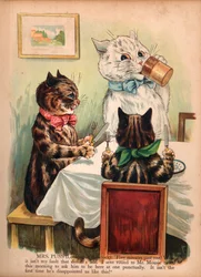 Louis Wain Katzen (Chromolithographie)