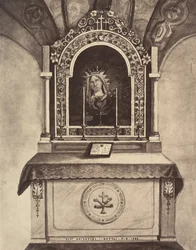 XIII. Station. Jesus wird seiner Mutter übergeben. Dieser Altar ist gebaut..., 1860 oder später