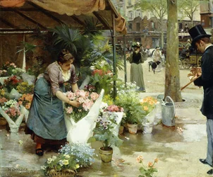 Ein Blumenmarkt in Paris