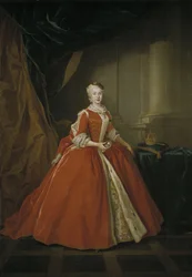 Porträt der Prinzessin Maria Amalia von Sachsen, 1724-1760, in polnischer Tracht, 1738