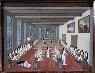 Nonnen im Refektorium der Abtei von Port-Royal-des-Champs