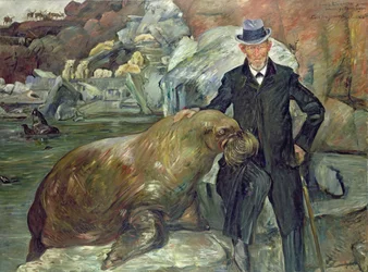 Carl Hagenbeck (1844-1913) in seinem Tierpark, 1911